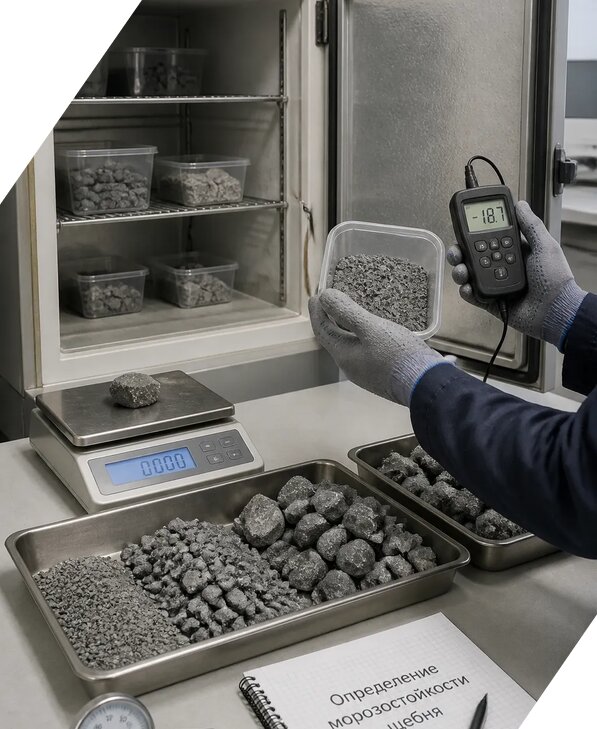 Определение морозостойкости щебня в Мысках от 3550 р. | ЭкспертизаРоссия