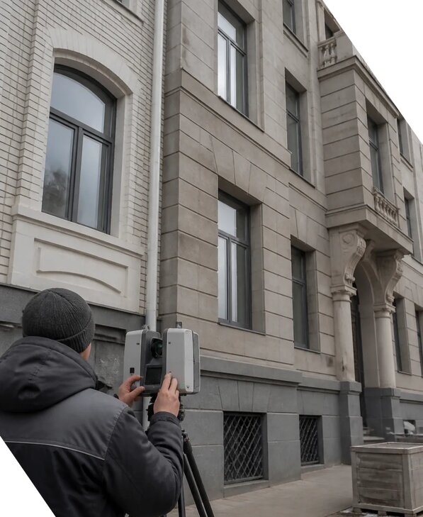 Лазерное сканирование фасадов зданий для обследования в Мысках